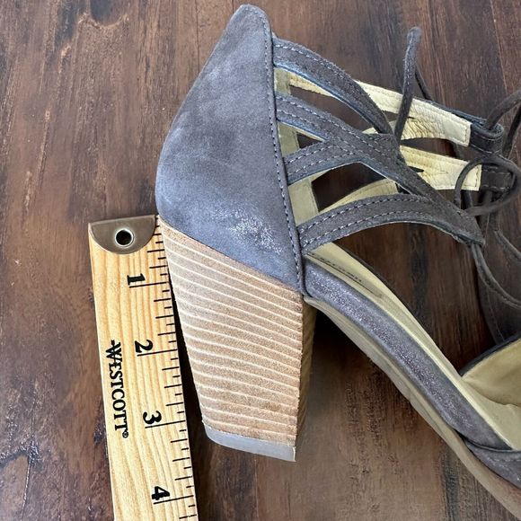 PAUL GREEN Marsha D’Orsay Lace Up Heeled Sandal in Taupe Leather - Picture 11 of 11